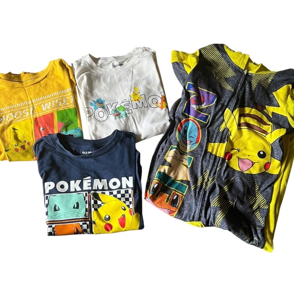 Kids Pokemon Old Navy T-Shirt Pajama Set Pikachu Bulbasaur Charmander Sz 10/12 - Picture 1 of 7
